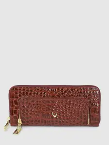 Hidesign Women Animal Textured Leather Zip Around Wallet