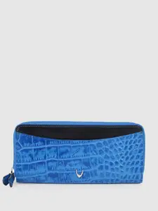 Hidesign Women LILAC Croc Textured Leather Zip Around Wallet