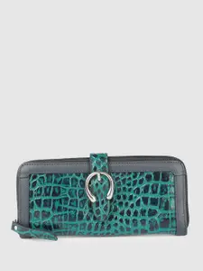 Hidesign Women Animal Textured Leather Zip Around Wallet