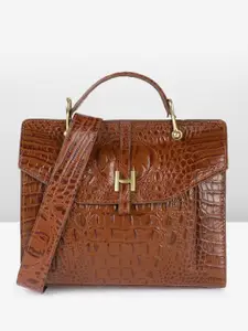 Hidesign Animal Textured Leather Structured Satchel