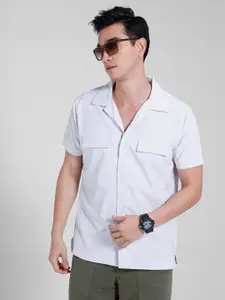 encore by INVICTUS Opaque Striped Casual Shirt