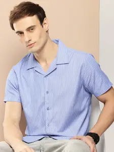 encore by INVICTUS Opaque Striped Casual Shirt