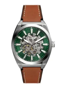 Fossil Men Everett Skeleton Leather Analogue Automatic Watch ME3261