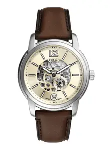Fossil Men Heritage Skeleton Leather Analogue Automatic Watch ME3264