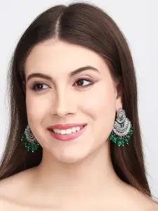 Anvik Silver-Plated Beaded Contemporary Chandbalis