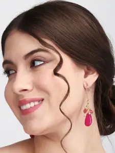 Anvik Gold-Plated Beaded Contemporary Brass Drop Earrings