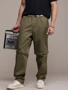 The Roadster Life Co. Men Pure Cotton Relaxed Loose Fit Convertible Trousers