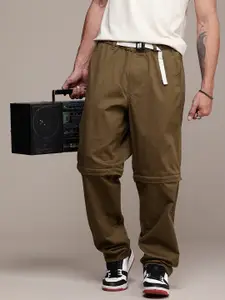 The Roadster Life Co. Men Pure Cotton Relaxed Loose Fit Convertible Trousers