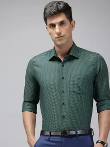 Van Heusen Pure Cotton Self Design Checked Slim Fit Opaque Formal Shirt