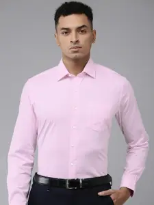 Van Heusen Pure Cotton Slim Fit Self-Design Textured Formal Shirt