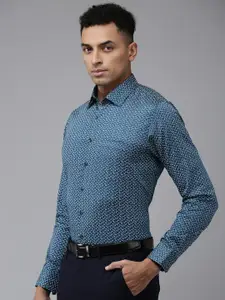 Van Heusen Pure Cotton Slim Fit Opaque Floral Printed Formal Shirt