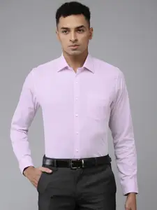 Van Heusen Pure Cotton Slim Fit Self-Design Textured Formal Shirt