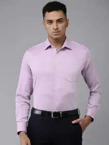 Van Heusen Pure Cotton Self Design Textured Slim Fit Formal Shirt