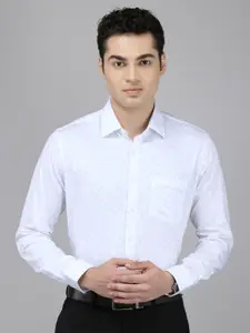 Van Heusen Slim Fit Floral Printed Pure Cotton Formal Shirt