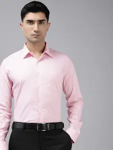 Van Heusen Pure Cotton Self Design Slim Fit Textured Formal Shirt