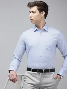 Van Heusen Pure Cotton Self Design Textured Slim Fit Opaque Formal Shirt