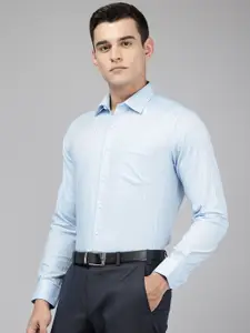 Van Heusen Pure Cotton Slim Fit Self-Design Striped Formal Shirt