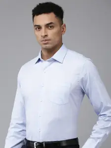 Van Heusen Pure Cotton Self Design Textured Slim Fit Opaque Formal Shirt