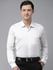 Van Heusen Slim Fit Geometric Printed Pure Cotton Formal Shirt