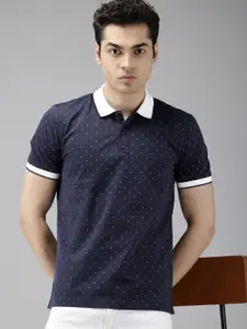 Van Heusen Sport Geometric Printed Polo Collar Pure Cotton Slim Fit T-shirt