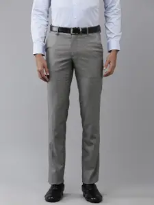 Van Heusen Men Slim Fit Self-Checked Formal Trousers
