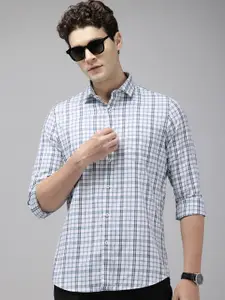 Van Heusen Sport Slim Fit Opaque Checked Pure Cotton Casual Shirt