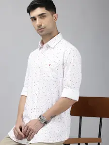 Van Heusen Sport Pure Cotton Slim Fit Geometric Printed Casual Shirt