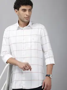 Van Heusen Sport Pure Cotton Slim Fit Windowpane Checked Casual Shirt