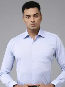 Van Heusen Pure Cotton Slim Fit Self-Design Textured Formal Shirt