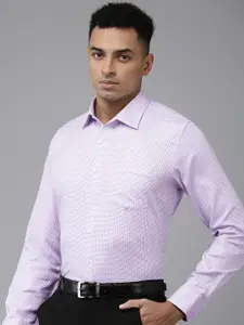 Van Heusen Pure Cotton Self Design Textured Slim Fit Opaque Formal Shirt
