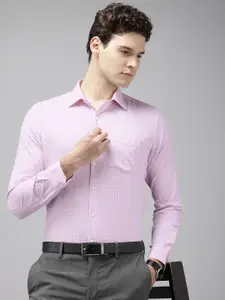 Van Heusen Pure Cotton Slim Fit Grid Tattersall Checks Formal Shirt