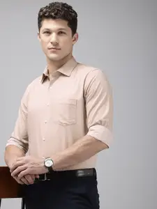 Van Heusen Pure Cotton Slim Fit Self-Design Textured Formal Shirt