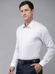 Van Heusen Pure Cotton Slim Fit Geometric Printed Formal Shirt