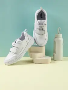 Liberty Leap7x Kids White Velcro School Shoes