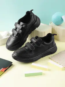 Liberty Leap7x Kids Black Velcro School Shoes