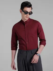 INVICTUS Signature Slim Fit Band Collar Formal Shirt