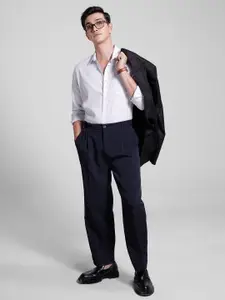 INVICTUS Signature Geometric Self Design Pure Cotton Formal Shirt