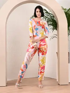 aaivan Printed Top With Trousers
