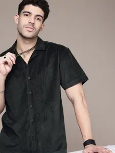 The Roadster Life Co. Relaxed Fit Velvet Finish Casual Shirt