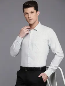 Louis Philippe Slim Fit Opaque Checked Pure Cotton Formal Shirt