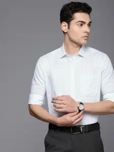Louis Philippe Pure Cotton Slim Fit Geometric Printed Formal Shirt