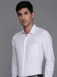 Louis Philippe Pure Cotton Slim Fit Geometric Printed Formal Shirt