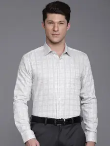 Louis Philippe Slim Fit Checked Pure Cotton Formal Shirt