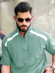 Maniac Men Printed Henley Neck Pockets T-shirt