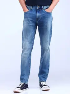 Flying Machine Men Tapered Fit Highly Distressed Light Fade Stretchable Jeans