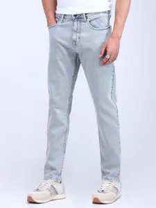 Flying Machine Men Tapered Fit Low Distress Heavy Fade Stretchable Jeans