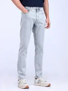 Flying Machine Men Tapered Fit Low Distress Heavy Fade Stretchable Jeans