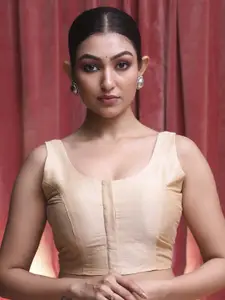 Indethnic Sleeveless Silk Saree Blouse