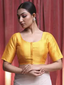 Indethnic U-Neck Short Sleeve Saree Blouse