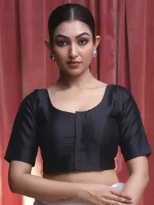 Indethnic U Neck Short Sleeves Saree Blouse